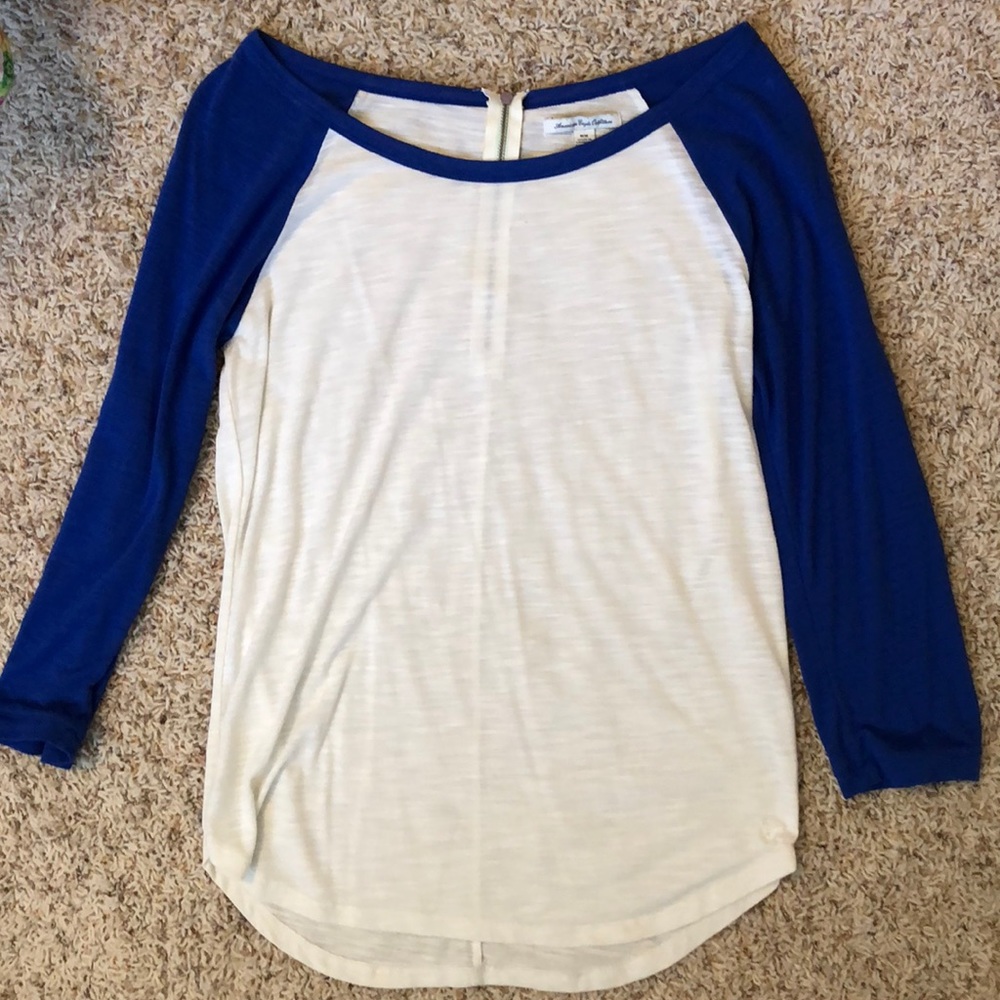 American Eagle 3/4 Length Baseball Tee